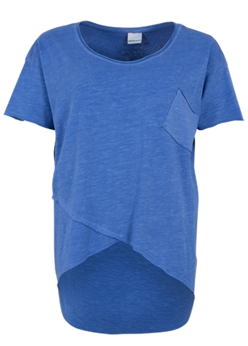 Crossover Hem Pocket T-Shirt