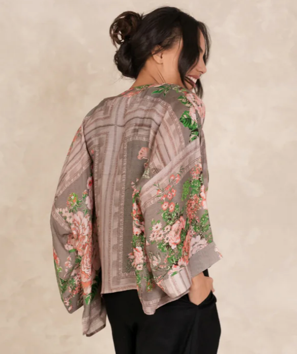 One Hundred Stars Neon Rose Beige Kimono