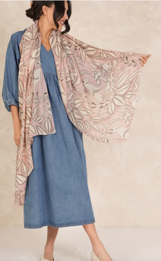 One Hundred Stars Sphinx Plaster Pink Scarf