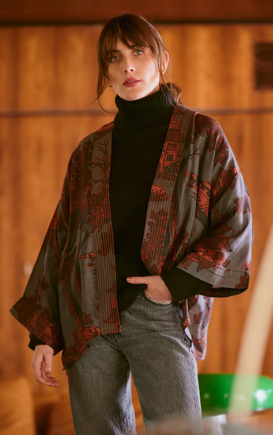 One Hundred Stars Pagoda Pewter Kimono