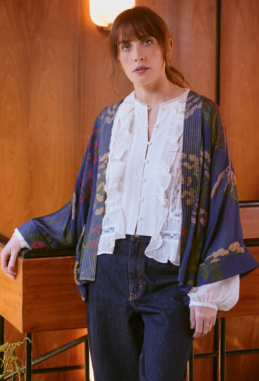 One Hundred Stars Parsley Seed Kimono