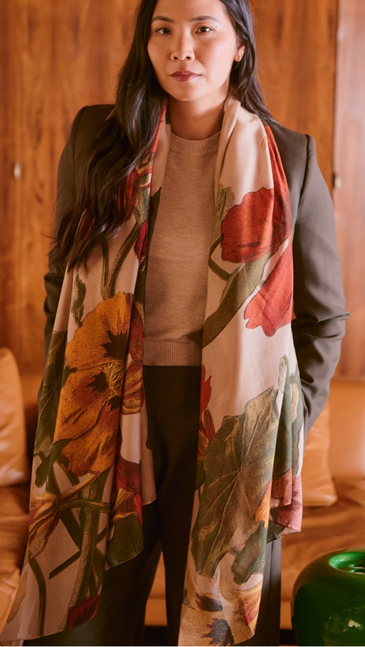One Hundred Stars Nasturtium Fawn Scarf