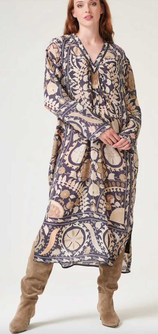 One Hundred Stars Susani Charcoal Midi Dress
