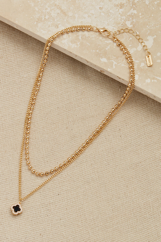 Envy double chain necklace clover pendant 1949