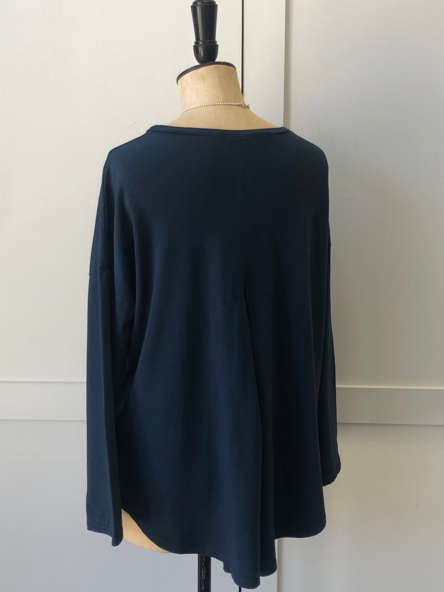 Long Sleeve Pleat Back Jersey Top