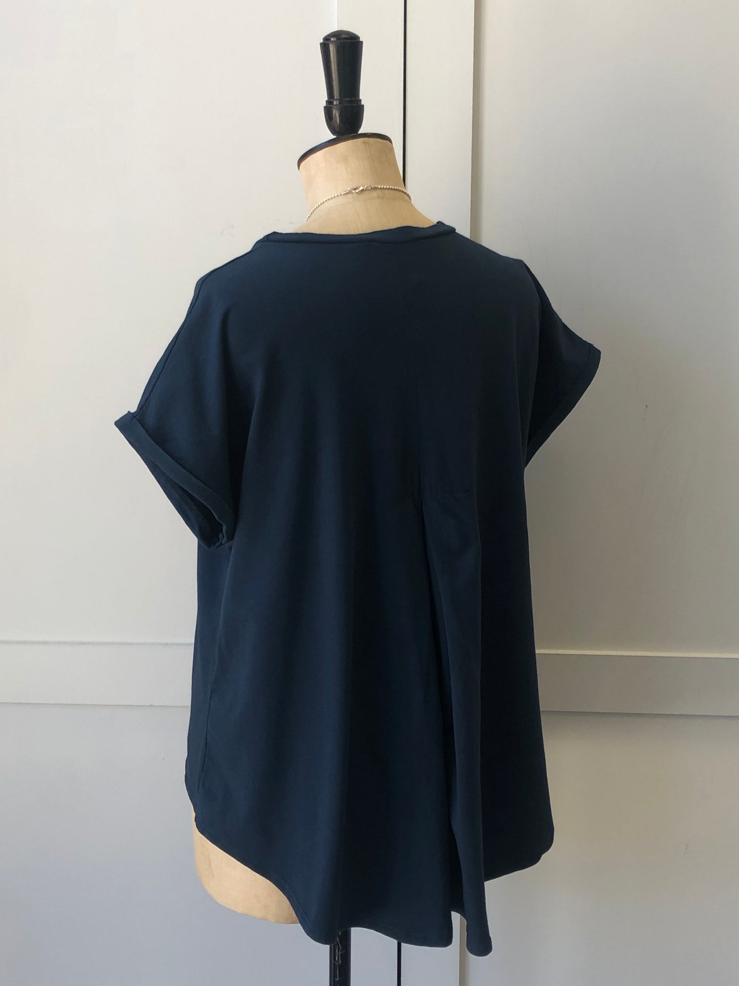 Short Sleeve Pleat Back Jersey Top