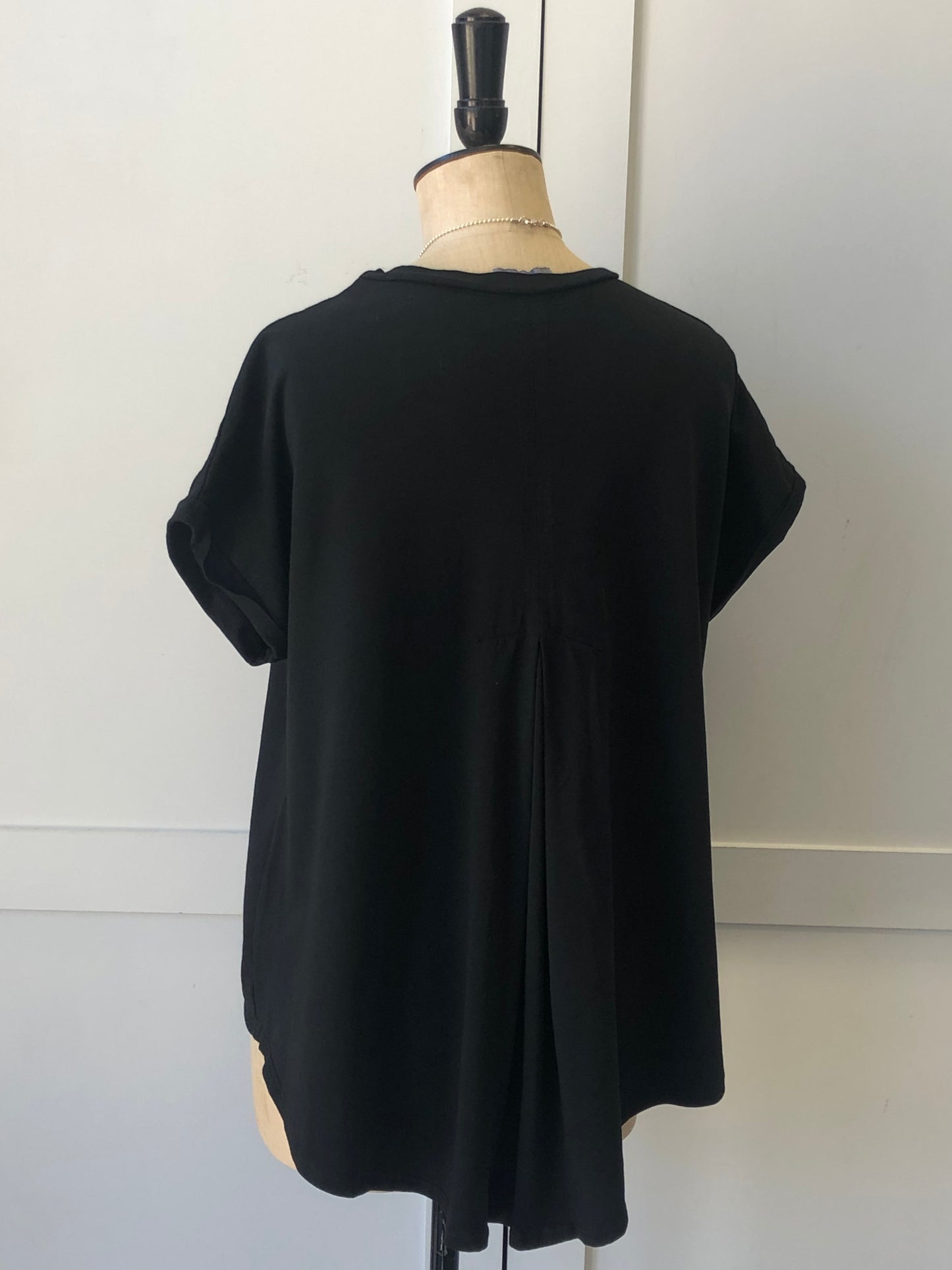 Short Sleeve Pleat Back Jersey Top